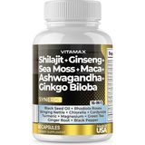 Vitamax Shilajit + Ginseng + Sea Moss + Maca + Ashw. + Ginkgo Biloba 60 Kapsül - Aromasız