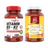 Vitamin C Çinko Propolis 60 Tablet + Ncs Vitamin D3-k2 120 Tablet