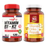 Vitamin C Çinko Propolis 60 Tablet & Vitamin D3-K2 120 Tablet