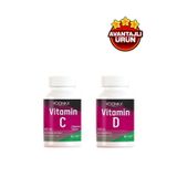 Vitamin C Portakal Aromalı 60 Adet Çiğneme Tableti + Vitamin D İçeren Takviye Edici Gıda 90 Kapsül