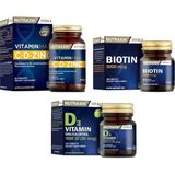 Vitamin D3 1000 Iu 120 Tablet+Vitamin Max 60 Tablet+Bıotın 5000 Mcg 30 Tablet