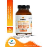 Vitamost Bromelain Ananas 750 mg + Kuersetin 100 mg - Vitamin D3 - B12 - Plus 90 Tablet - 1250 Mg - --