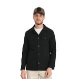 Vitanes Erkek Siyah Overshirt Esneyen Kumaş Baharlık Trenç Ceket-Mont Siyah 54