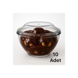 Vitapac Kapaklı Tatlı Kabı (Profiterol,Aşure,Supangle) Sert Plastik Mika 220 cc Sütlü Tatlı Kasesi 10 Ade