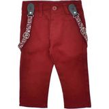 VİTASTORETR Askılı Bordo Keten Erkek Çocuk Pantolonu - 6 Ay