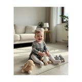 VİTASTORETR Gri Uzun Kollu Çiçekli Bebek Elbisesi VITA4148