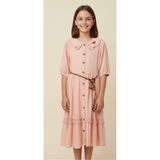 VİTASTORETR Nakış Yaka Pembe Elbise - 13 - 14 Yaş - 03 Pembe