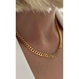Vitastyle ALTIN RENK KALIN ÖRGÜ MODEL ZİNCİR ÇELİK KOLYE