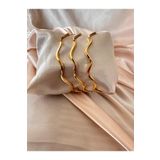 Vitastyle GOLD 3'LÜ SET ZİKZAK MODEL ÇELİK AJDA BİLEZİK
