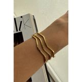 Vitastyle GOLD ÇELİK 3'LÜ SET ZİKZAK MODEL AJDA BİLEZİK 6,5 CM