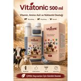 Vitatonic 500 ml Vitamin Amino Asit Sıvı Hayvan Büyükbaş Küçükbaş Kanatlı Güvercin Arı Civciv