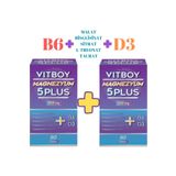 Vitboy Magnezyum 5 Plus 60 Tablet 200mg Malat-Bisglisinat-Sitrat-L-Treonat-Taurat-B6-D3 2 Adet