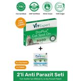 Vitexpert 2'li Set Kedi Iç Dış Anti Parazit Tüm Kediler Için Bitkisel 5 Damla Ve 2 Tablet Paketi