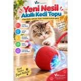 Vitexpert Yeni Nesil Şarjlı 3 Oyun Modlu LED Işıklı Akıllı İnteraktif Otomatik Yuvarlanan Kedi Oyun Topu Sessiz Çalışma Kedi Zeka Oyuncağı Refleks Geliştirici Enerji Atma İçin Hareketli Kuyruklu Kedi Oyuncağı
