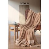 Vithus Wellsoft Tv Battaniyesi Peluş Polar Ultra Yumuşak Battaniye 140X170 cm - Bej - 140 x 170 cm