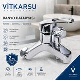 VİTKARSU ARMATÜR Vitkarsu Ankastre Banyo Bataryası Krom Kaplama Pirinç Gövde Su Tasarrufu Özelliği ile Dayanıklı - Inox