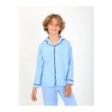 vitmo Çizgili Düğmeli Erkek Çocuk Pijama mavi 9-10 Yaş
