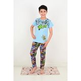 Vitmo Erkek Çocuk Kısa Kollu Pijama Takımı Wow Model Mavi - 6 Yaş