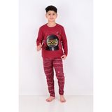 Vitmo Erkek Çocuk Pijama Takımı Moon Uzun Kollu Pamuklu 1008 - 10 Yaş - Bordo