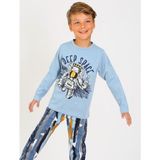 Vitmo Erkek Çocuk Uzun Kollu Pamuklu Pijama Takımı Deep Space Mavi - 6 - 7 Yaş