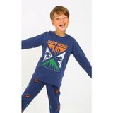 Vitmo Erkek Çocuk Uzun Kollu Pamuklu Pijama Takımı Play Now Indigo - 4 - 5 Yaş