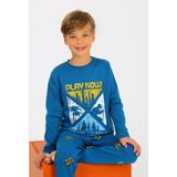 Vitmo Erkek Çocuk Uzun Kollu Pamuklu Pijama Takımı Play Now Petrol - 8 - 9 Yaş