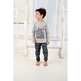 Vitmo Erkek Çocuk Uzun Kollu Pijama Takımı Skate Ninja Gri - 2 - 3 Yaş