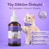 Vitpaw B+ Complex Damla 50 ml. (KEDİLER İÇİN TÜY VE DERİ SAĞLIĞI DAMLASI)