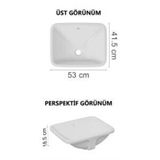 VitrA 5339B003-0012 S20 Beyaz 55x42 cm Dikdörtgen Tezgah Altı Lavabo