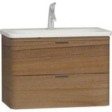 VitrA 56147 Nest Trendy 80 cm Hareli Doğal Ahşap Çift Çekmeceli Lavabo Dolabı