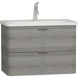 VitrA 56148 Nest Trendy 80 cm Gri Dokulu Ahşap Çift Çekmeceli Lavabo Dolabı