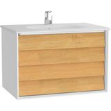 VitrA 61228 80cm Beyaz Frame Çift Çekmeceli Lavabo Dolabı