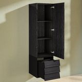 VitrA 61261 Frame Çekmeceli Hareli Siyah Meşe Mat Siyah Sağ Boy Dolabı