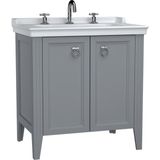 VitrA 62163 Valarte Kapaklı Etajerli 80 cm Mat Gri Lavabo Dolabı