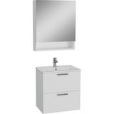 VitrA 66049 Mia Banyo Dolabı Seti, 60 cm, 2 Çekmeceli, Parlak Beyaz