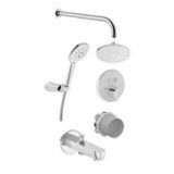Vitra Aquacontrol Round Ankastre Termostatik Duş Seti A49293 Bliss 2f Duş Başlığı - Snow 3f El Duşu Takımı - Krom