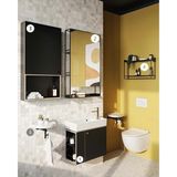 VitrA Archiplan Banyo Seti ( (1) Lavabo Dolabı 66537 ,(2) Aynalı Banyo Dolabı 66609 , (3) Orta Ünite 66593 , (4) Duble Raf 66606 , (5) Havluluk A4 - Siyah
