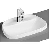 VitrA Frame 5696B401-0041 Armatür Bantlı 57 cm Mat Beyaz Tezgah Üstü TV Lavabo