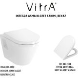 VitrA Integra Asma Klozet Açık Montaj 7063L003-0850, Vitra Unıversal Soft Klozet Kapağı 121-003-909 - Beyaz