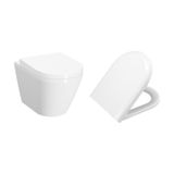 Vitra Integra Kanalsız Asma Klozet (Yanları Kapalı) + Vitra Yavaş Kapak 7041L003-0090 - Beyaz