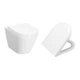 VitrA İntegra Kanalsız Asma Klozet (Yanları Kapalı) + Yavaş Kapak 7041L003-0090