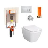 Vitra Integra Rimex Kanalsız Asma Klozet, Gömme Rezervuar Tam Set 800-2027