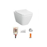 Vitra İntegra Square Kare Asma Klozet + Slim Duroplast Yavaş Kapak + Gömme Rezervuar Set