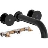 VitrA Liquid Ankastre Sıva Üstü Lavabo Bataryası + Ankastre Sıva Altı (A4268939 + A40835 ) Set - Parlak Siyah