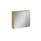 VitrA Mia Asimetrik Aynalı Banyo Dolabı İki Kapaklı Altın Meşe 80 cm