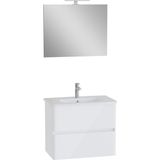 Vitra Mia Plus Round Parlak Beyaz Banyo Dolabı Seti 80CM İki Çekmeceli Lavabo Dolabı Modern Tasarım 69826