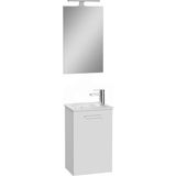 Vitra Mia Serisi 40 cm Banyo Dolabı Işıklı Düz Ayna ve Kapaklı Banyo Dolabı - Beyaz
