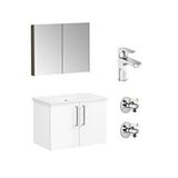 VitrA Ora Banyo Dolabı Set Armatürlü 80 cm Beyaz