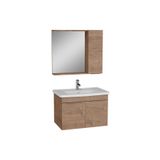 VitrA Quadrum 80 cm Altın Meşe Banyo Dolabı Set