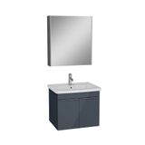 VitrA QUADRUM SET LAVABO DOLAP 65 CM DOLAPLI AYNA PARLAK ANTRASİT 67107